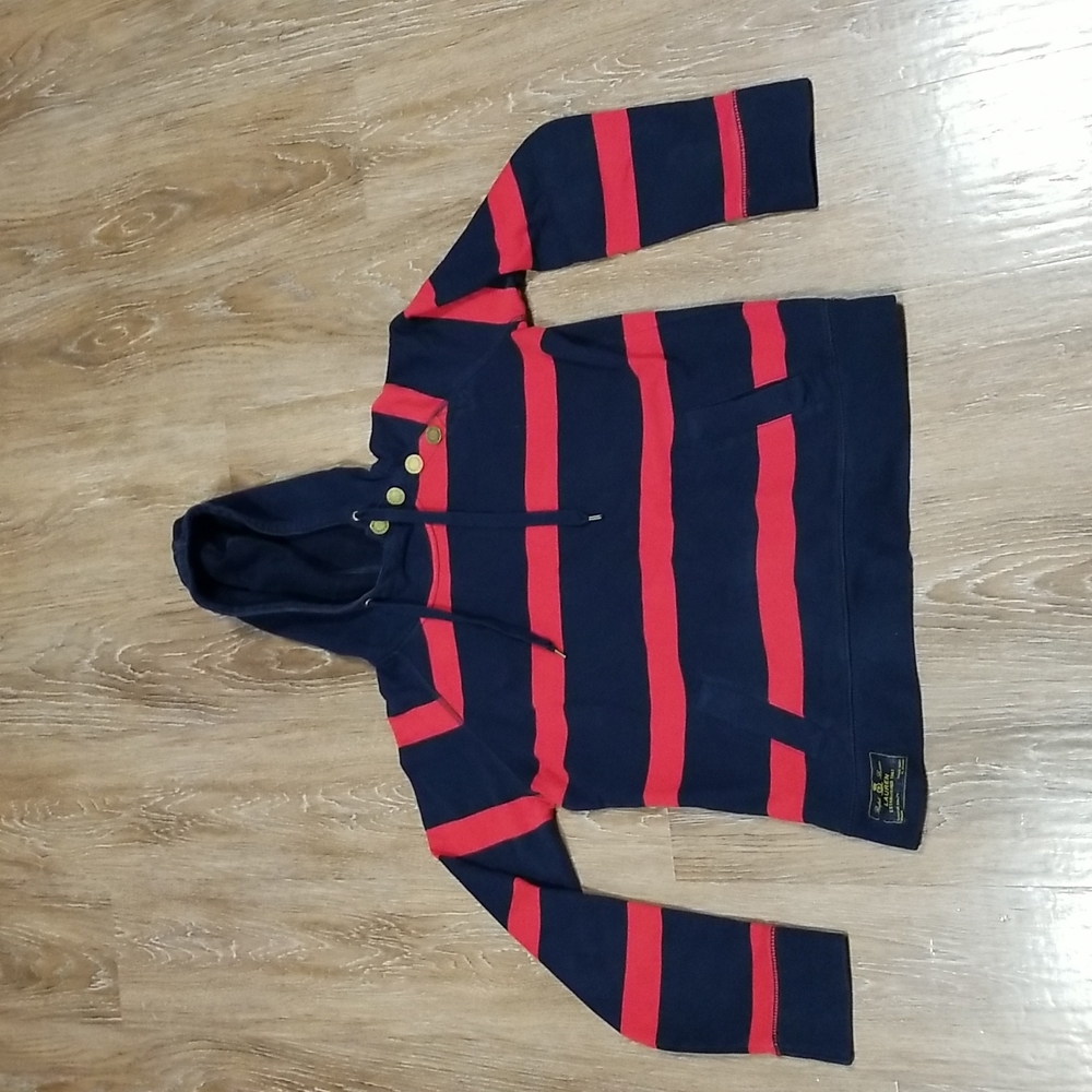 (L) Lauren Ralph Lauren Jeans Co. 100% Cotton Striped Sweater Loungewear Cozy